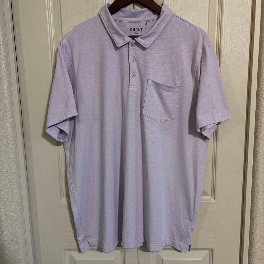 Rhone Performance Polo Golf Shirt Men’s 2xl Light Purple Stretch